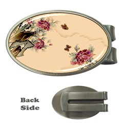 Flower Traditional Chinese Painting Money Clips (oval)  by Sapixe