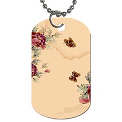 Flower Traditional Chinese Painting Dog Tag (one Side) by Sapixe