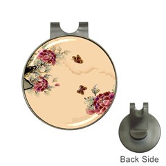 Flower Traditional Chinese Painting Hat Clips With Golf Markers by Sapixe