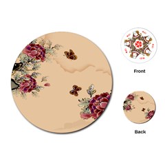 Flower Traditional Chinese Painting Playing Cards (round)  by Sapixe