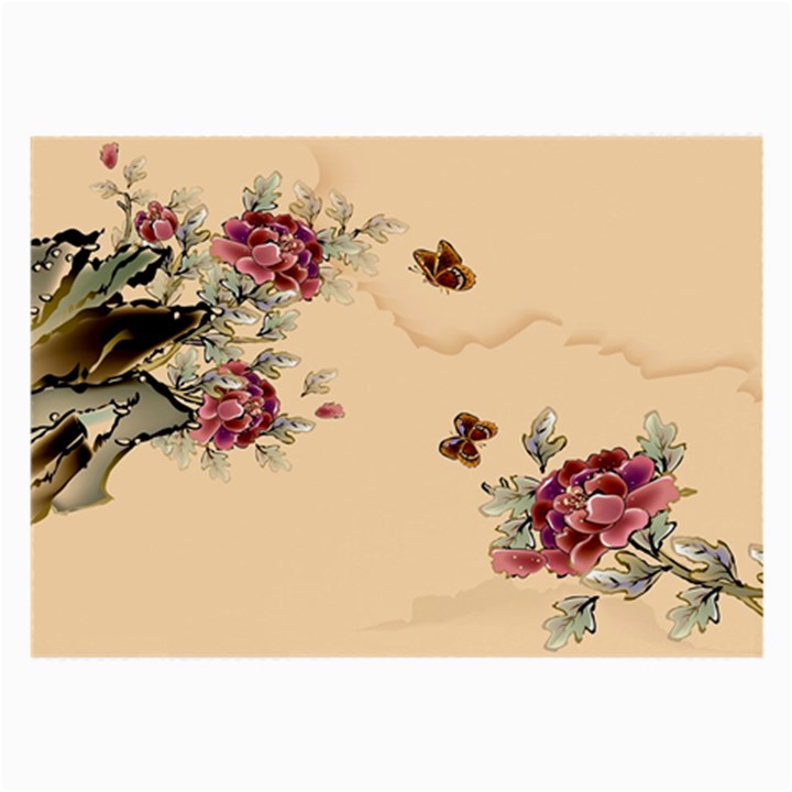 Flower Traditional Chinese Painting Large Glasses Cloth (2-Side)