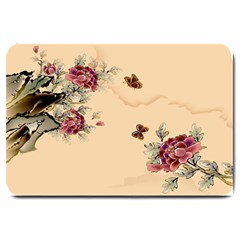 Flower Traditional Chinese Painting Large Doormat  by Sapixe