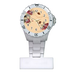 Flower Traditional Chinese Painting Plastic Nurses Watch by Sapixe