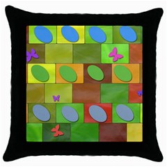 Easter Egg Happy Easter Colorful Throw Pillow Case (black) by Sapixe