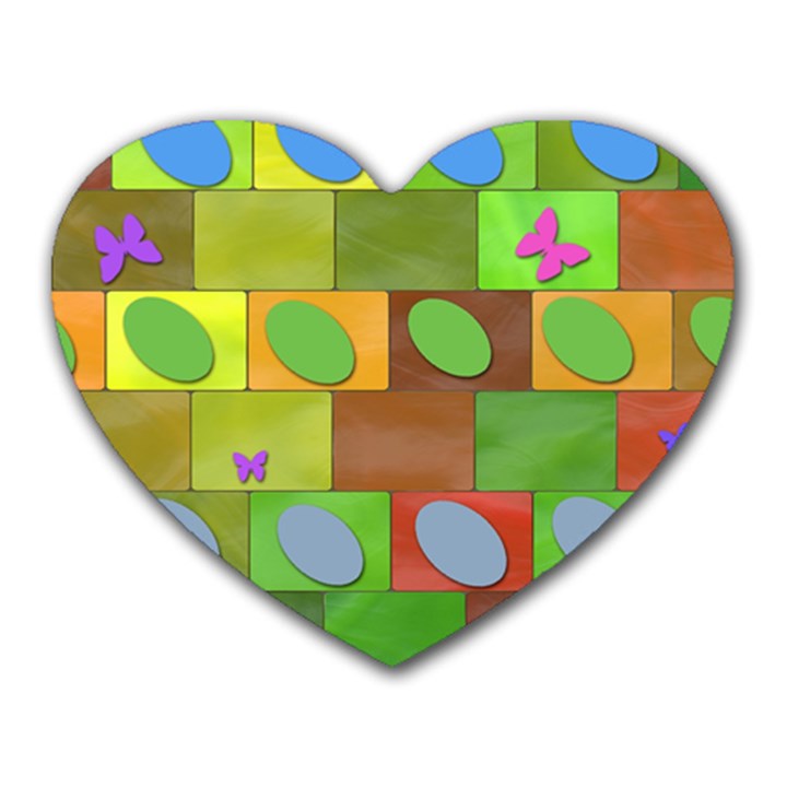 Easter Egg Happy Easter Colorful Heart Mousepads