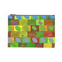 Easter Egg Happy Easter Colorful Cosmetic Bag (large)  by Sapixe