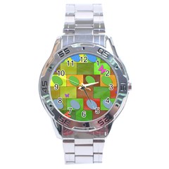 Easter Egg Happy Easter Colorful Stainless Steel Analogue Watch by Sapixe