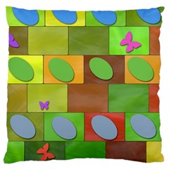 Easter Egg Happy Easter Colorful Large Cushion Case (two Sides)