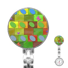 Easter Egg Happy Easter Colorful Stainless Steel Nurses Watch by Sapixe