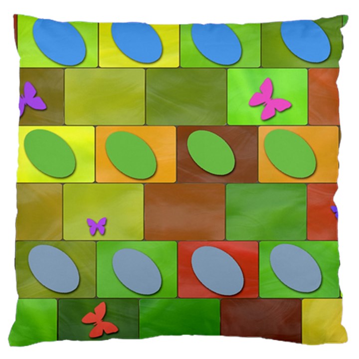 Easter Egg Happy Easter Colorful Standard Flano Cushion Case (One Side)