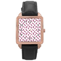 Cacao Fruits Pattern Rose Gold Leather Watch  by dflcprints