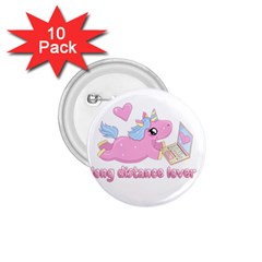 Long Distance Lover - Cute Unicorn 1 75  Buttons (10 Pack) by Valentinaart