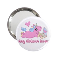 Long Distance Lover - Cute Unicorn 2 25  Handbag Mirrors by Valentinaart