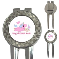 Long Distance Lover - Cute Unicorn 3-in-1 Golf Divots by Valentinaart