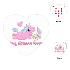 Long Distance Lover - Cute Unicorn Playing Cards (heart) 