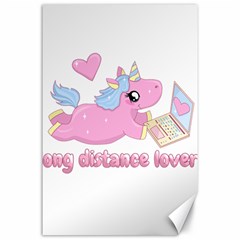 Long Distance Lover - Cute Unicorn Canvas 24  X 36  by Valentinaart