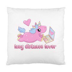 Long Distance Lover - Cute Unicorn Standard Cushion Case (one Side) by Valentinaart