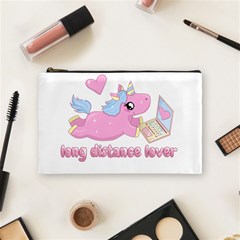 Long Distance Lover - Cute Unicorn Cosmetic Bag (medium)  by Valentinaart