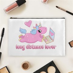 Long Distance Lover - Cute Unicorn Cosmetic Bag (large)  by Valentinaart