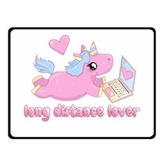 Long Distance Lover - Cute Unicorn Fleece Blanket (small) by Valentinaart