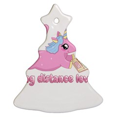 Long Distance Lover - Cute Unicorn Ornament (christmas Tree)  by Valentinaart