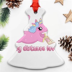 Long Distance Lover - Cute Unicorn Christmas Tree Ornament (two Sides) by Valentinaart