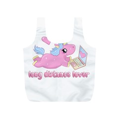 Long Distance Lover - Cute Unicorn Full Print Recycle Bags (s)  by Valentinaart