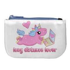 Long Distance Lover - Cute Unicorn Large Coin Purse by Valentinaart