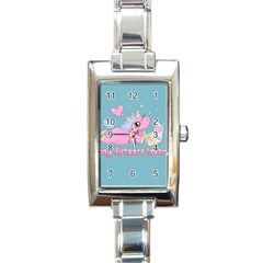 Long Distance Lover - Cute Unicorn Rectangle Italian Charm Watch by Valentinaart