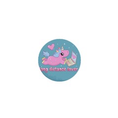 Long Distance Lover - Cute Unicorn 1  Mini Buttons by Valentinaart