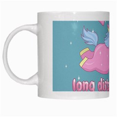 Long Distance Lover - Cute Unicorn White Mugs by Valentinaart