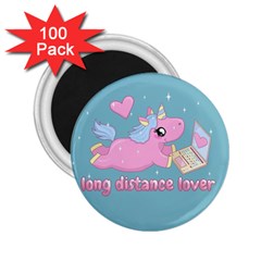 Long Distance Lover - Cute Unicorn 2 25  Magnets (100 Pack)  by Valentinaart