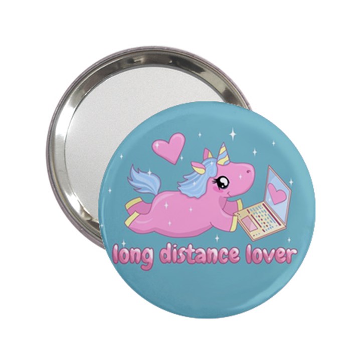 Long distance lover - Cute Unicorn 2.25  Handbag Mirrors