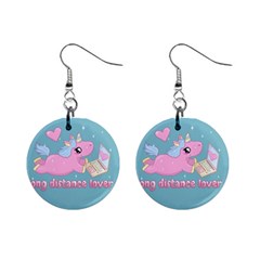 Long Distance Lover - Cute Unicorn Mini Button Earrings by Valentinaart