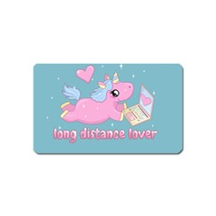 Long Distance Lover - Cute Unicorn Magnet (name Card) by Valentinaart