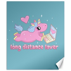 Long Distance Lover - Cute Unicorn Canvas 8  X 10  by Valentinaart