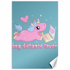 Long Distance Lover - Cute Unicorn Canvas 12  X 18   by Valentinaart