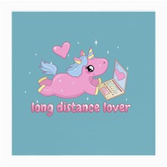 Long Distance Lover - Cute Unicorn Medium Glasses Cloth by Valentinaart