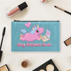 Long Distance Lover - Cute Unicorn Cosmetic Bag (medium)  by Valentinaart