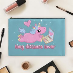 Long Distance Lover - Cute Unicorn Cosmetic Bag (large)  by Valentinaart