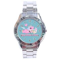 Long Distance Lover - Cute Unicorn Stainless Steel Analogue Watch