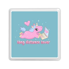 Long Distance Lover - Cute Unicorn Memory Card Reader (square)  by Valentinaart