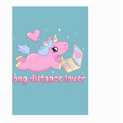 Long Distance Lover - Cute Unicorn Large Garden Flag (two Sides) by Valentinaart