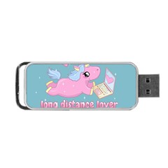 Long Distance Lover - Cute Unicorn Portable Usb Flash (one Side) by Valentinaart