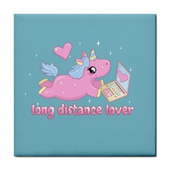 Long Distance Lover - Cute Unicorn Tile Coasters by Valentinaart