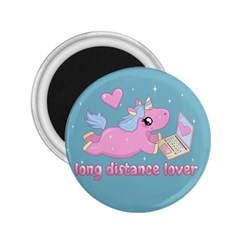 Long Distance Lover - Cute Unicorn 2 25  Magnets by Valentinaart