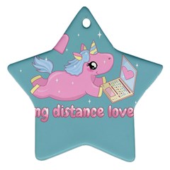 Long Distance Lover - Cute Unicorn Ornament (star) by Valentinaart