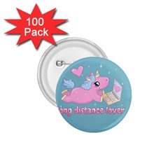 Long Distance Lover - Cute Unicorn 1 75  Buttons (100 Pack)  by Valentinaart