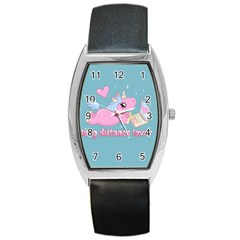 Long Distance Lover - Cute Unicorn Barrel Style Metal Watch