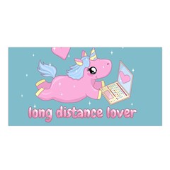 Long Distance Lover - Cute Unicorn Satin Shawl by Valentinaart